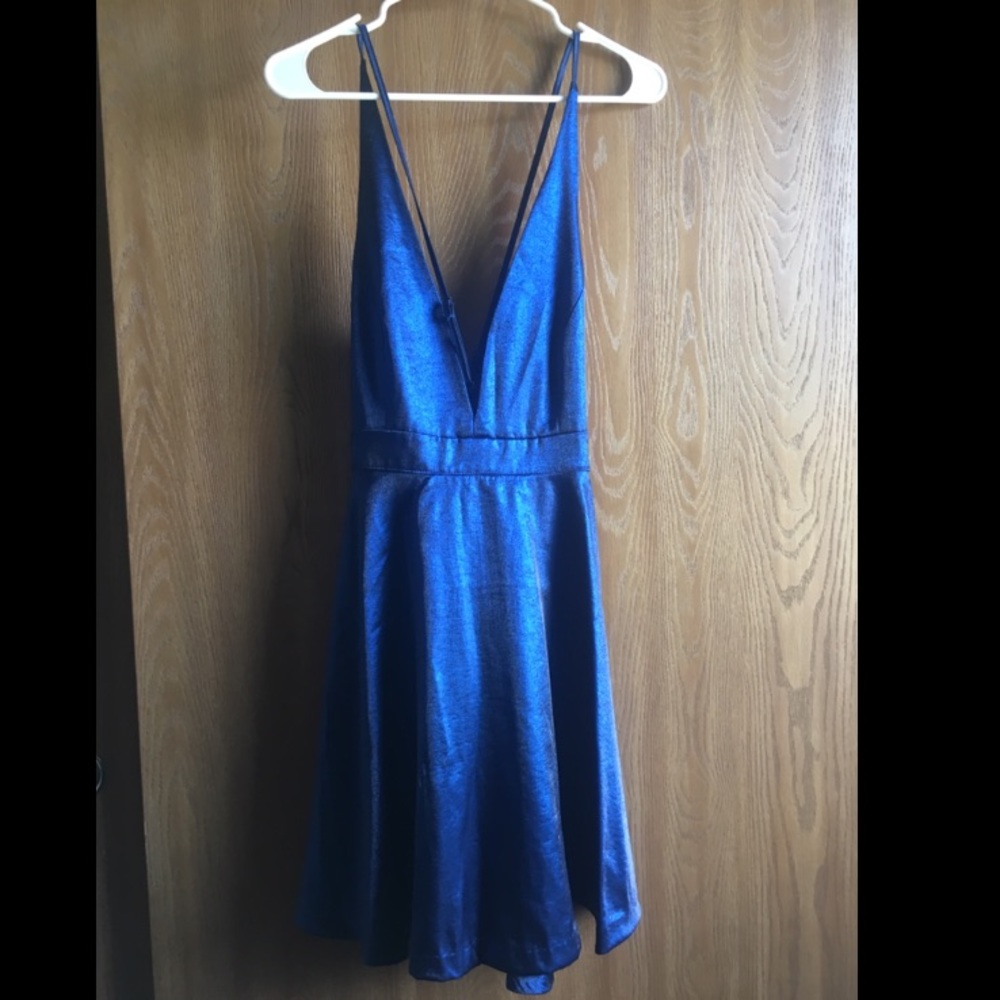 Sparkly blue strappy Lulus mini dress
